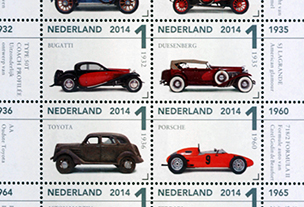 Klassieke auto’s uit het Louwman Museum vereeuwigd op postzegels
