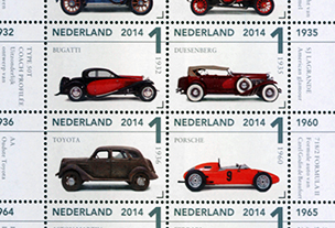 Klassieke auto’s uit het Louwman Museum vereeuwigd op postzegels